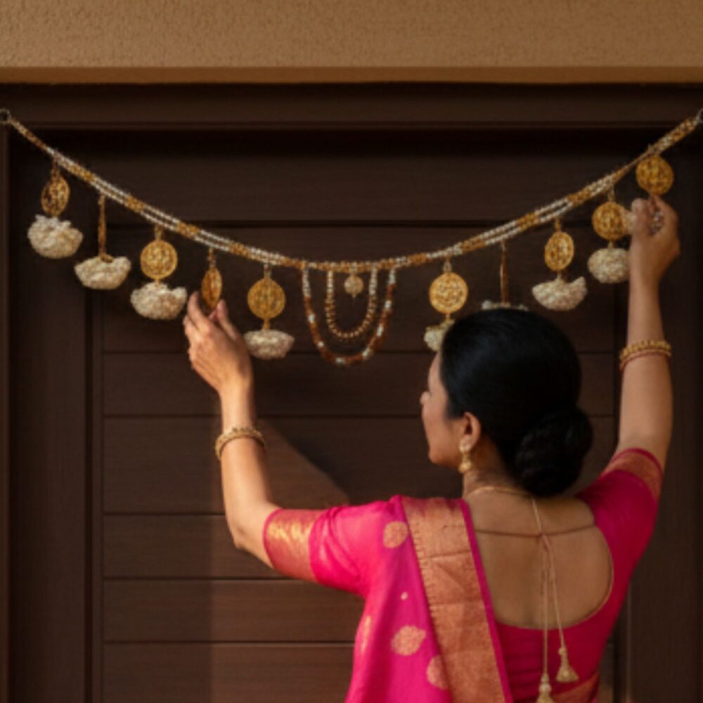Flower Toran | Handmade Beaded Door Hanging Bandhanwar for Festivals & Wedding Décor - Image 2