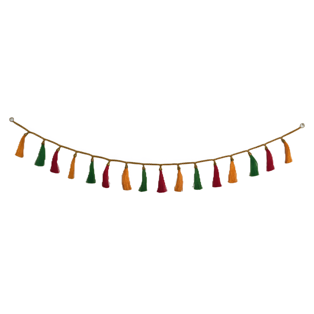 2 Set | Traditional Indian Tassel Toran | Handmade Ethnic Door Hanging for Puja & Weddings
